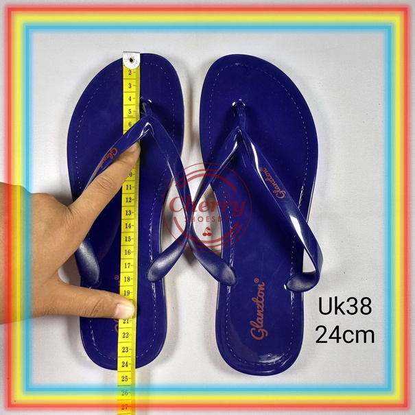 L1819J Sendal Teplek Wanita KILAP Karet Jelly Sandal Japit Cewek Glaston Glazton Glanston Glanzton