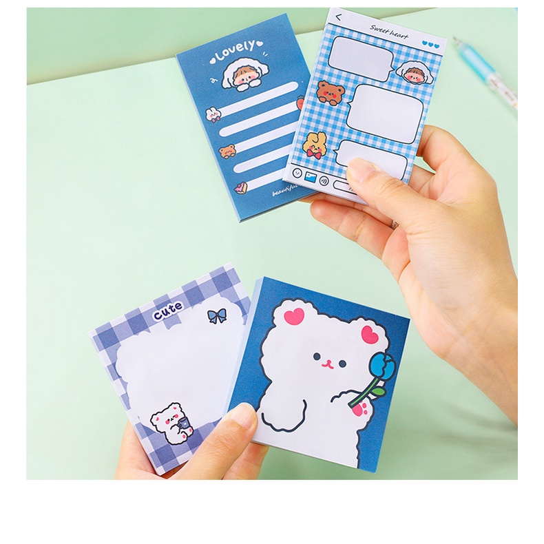 (Pimenova) Memo Pad karakter lucu Bunga Hewan Lucu Untuk Sekolah Kantor