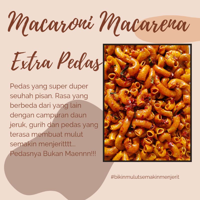 

Makaroni Macarena Extra Pedas 1000 gr/1kg