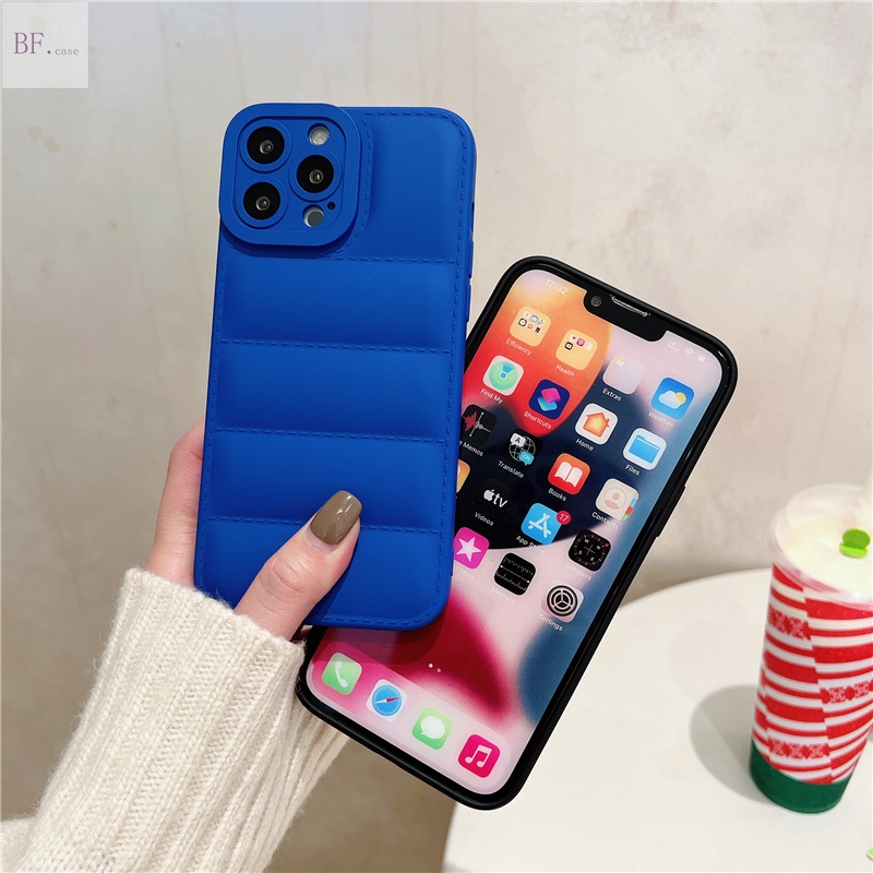 Soft Case Silikon Desain Jaket Down Jacket Gelombang Untuk Iphone 11 13 12 Pro Max X Xr Xsmax 7 8 Plus