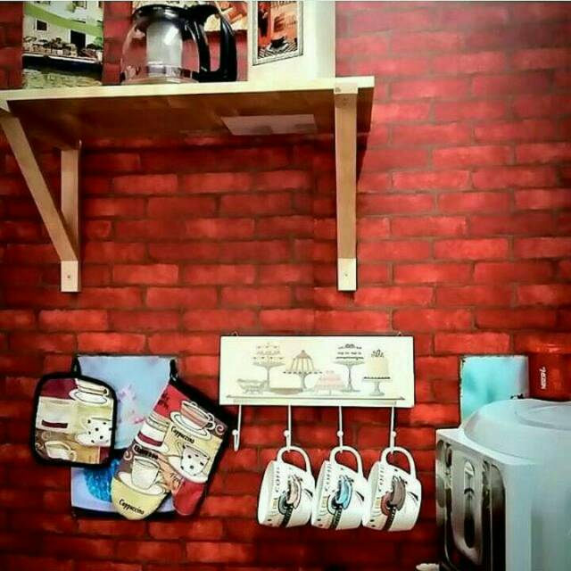 wallpaper dinding merah Bata ..