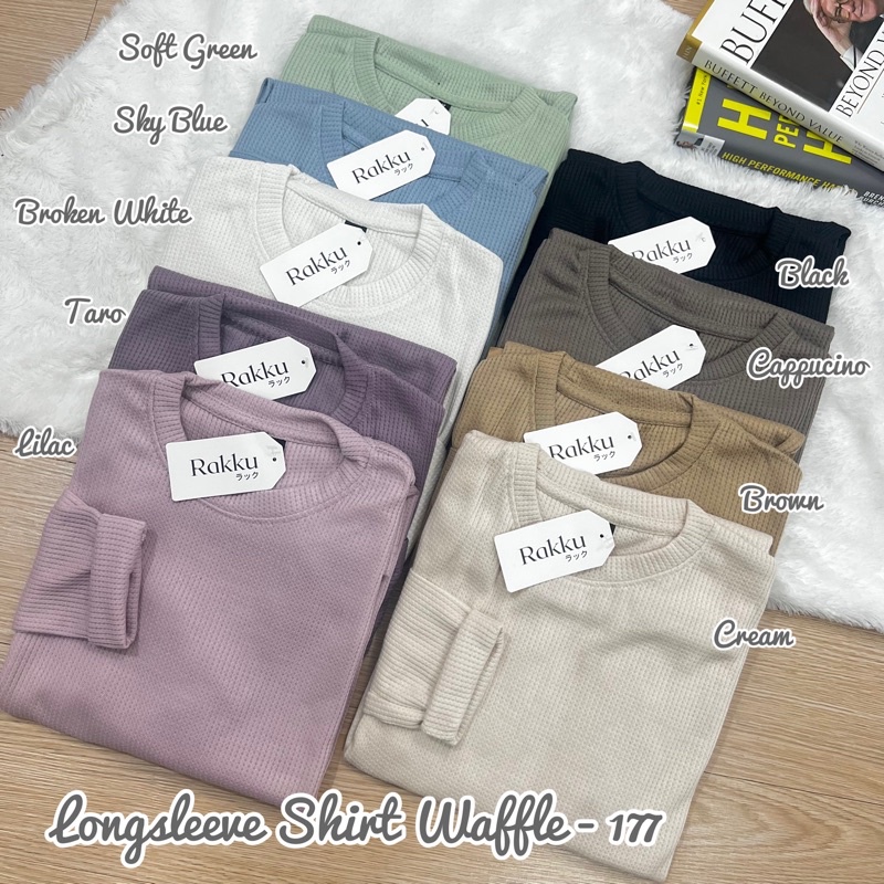 Basic Longsleeve Shirt Waffle 177 - Kaos Waffle Lengan Panjang Premium - Inner