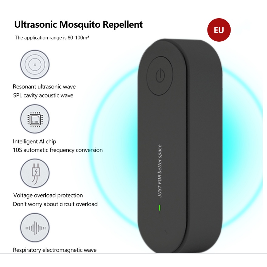 Elektronik Pest Reject Ultrasonic Alat Pembasmi Serangga Tikus Nyamuk Kecoa No Kimia Aman untuk Peliharaan Keluarga