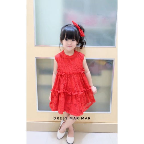 DRESS NATAL ANAK PEREMPUAN / MARIMAR DRESS BROKAT ANAK / BAJU NATAL COUPLE IBU DAN ANAK