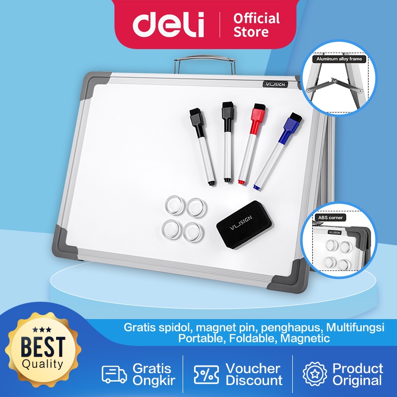 Vusign Foldable Portable White Board / Papan Tulis Kecil Mudah Dibawa Dapat Di Lipat  40.5 x 30.5 cm