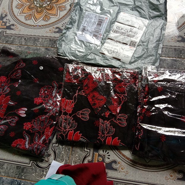 Batik Couple Keluarga Sania Ruffle Ori Ndoro Jowi Dnt Motif Sakura Merah Termurah Shopee