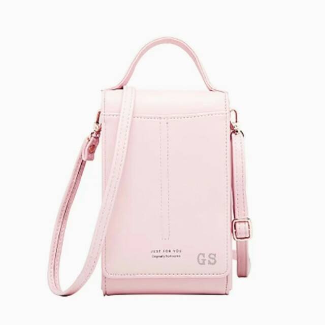 Dompet Pocket Wanita Kulit Sintesis Tas Selempang Mini Banyak Ruang Buat Tempat Kartu