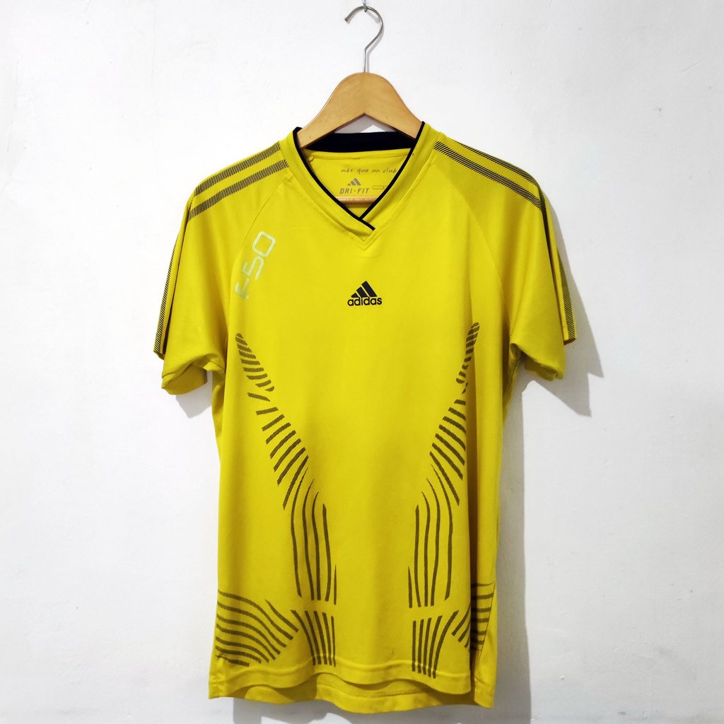 Kaos Jersey Dri Fit Dry Fit Adidas Kuning Size M