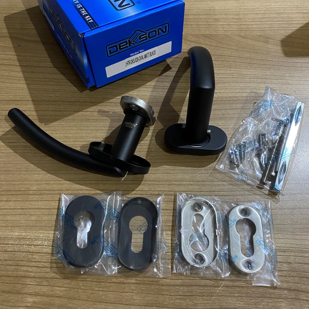 HANDLE DEKKSON LHTR 0820 OVAL MATT BLACK Handle Hitam Pintu Aluminium