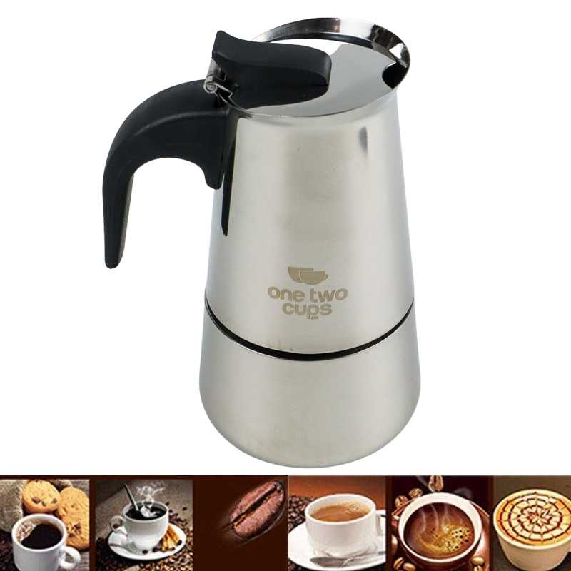 One Two Cups Espresso Coffee Maker Moka Pot Teko Stovetop Filter - Z21