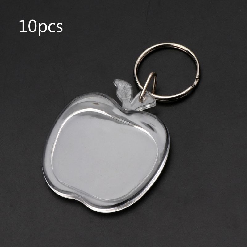 SIY  10Pcs Picture Blank Keyrings Transparent Acrylic Key Chains Insert Your Photo