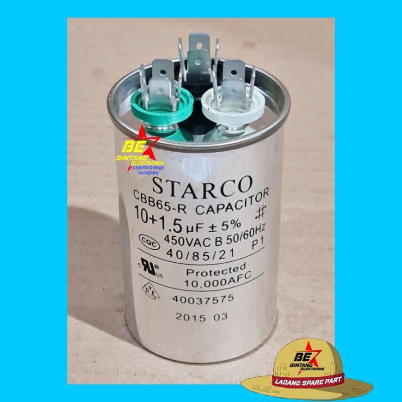 Kapasitor Ac 10 + 1.5 Uf Capasitor Ac 10+1.5 Mikro Farad