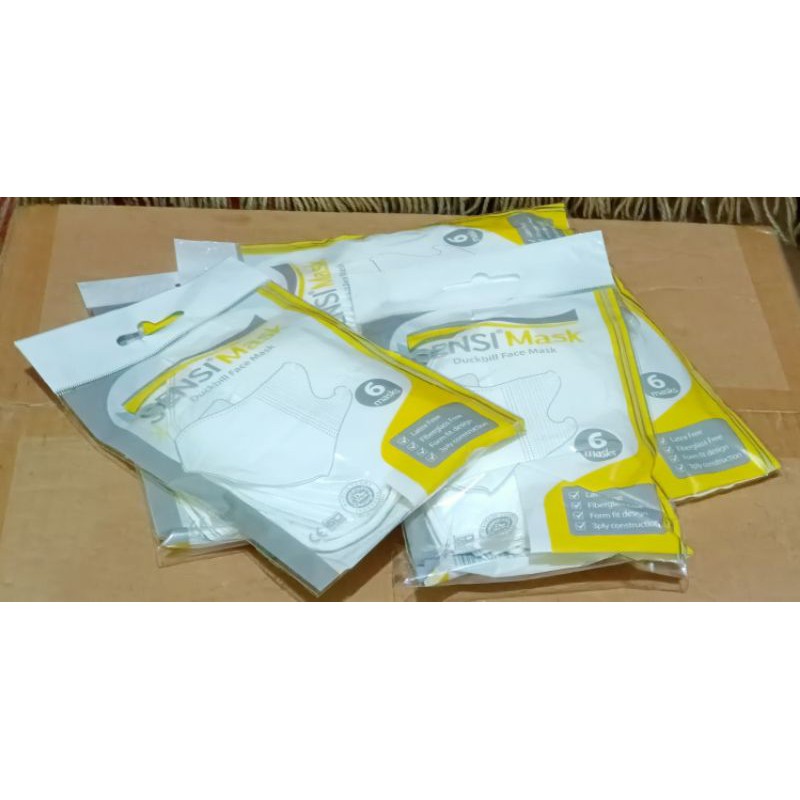 Masker Duckbill 3 ply Sensi 6pcs/pack