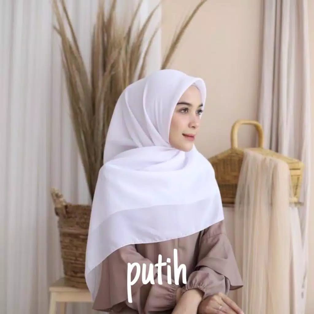HIJAB SEGI EMPAT POLOS/JILBAB SEGI EMPAT/KERUDUNG BELLA SQUARE/KHIMAR BELLA POLLYCOTTON PREMIUM /110X110CM-5
