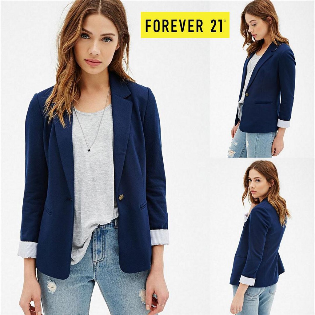 3 Warna Blazer Wanita Branded F0REV3R 21 Original murah sisa ekspor Blazer Kerja Blazer Kantor