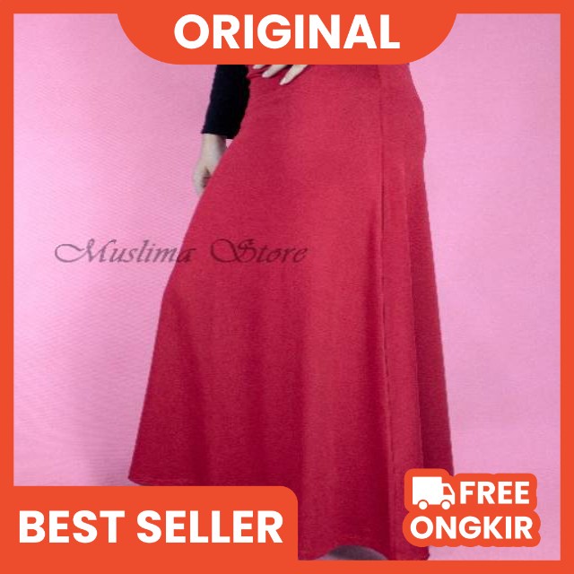 Rok Panjang Spandek All Size Wanita Muslim Murah Bahan Jersey Licin Soft  Best Seller Bisa Cod-5