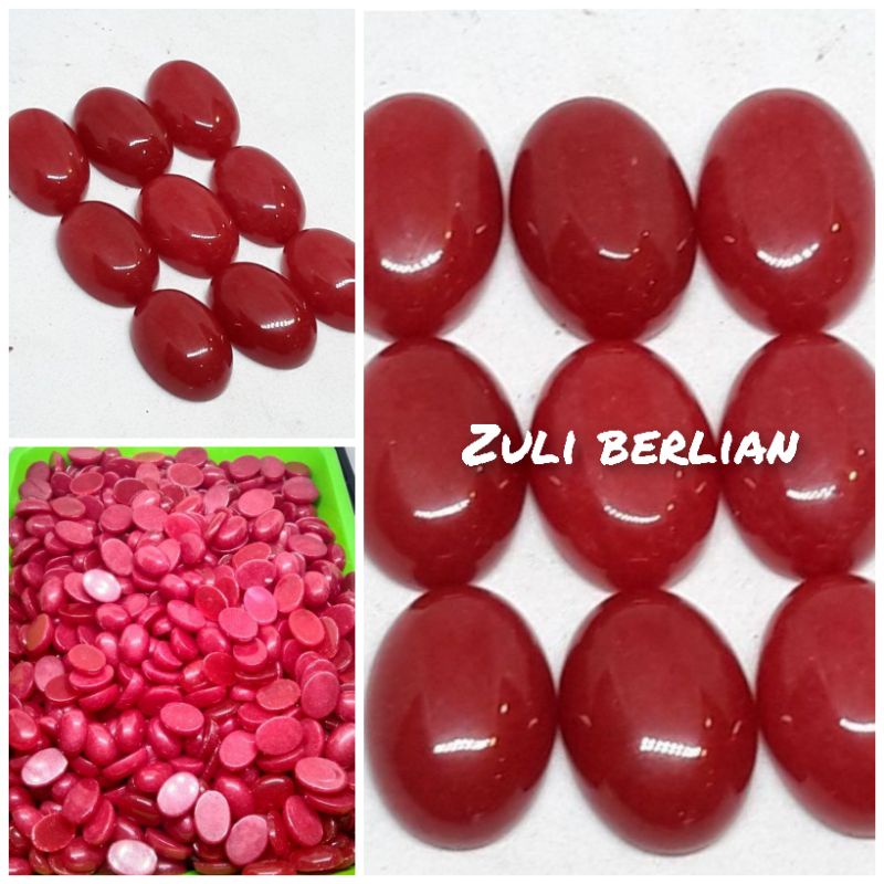 Batu giok merah kristal