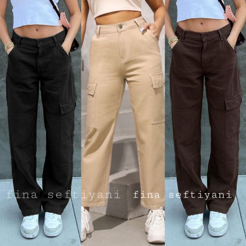 Higwaist cargo jeans