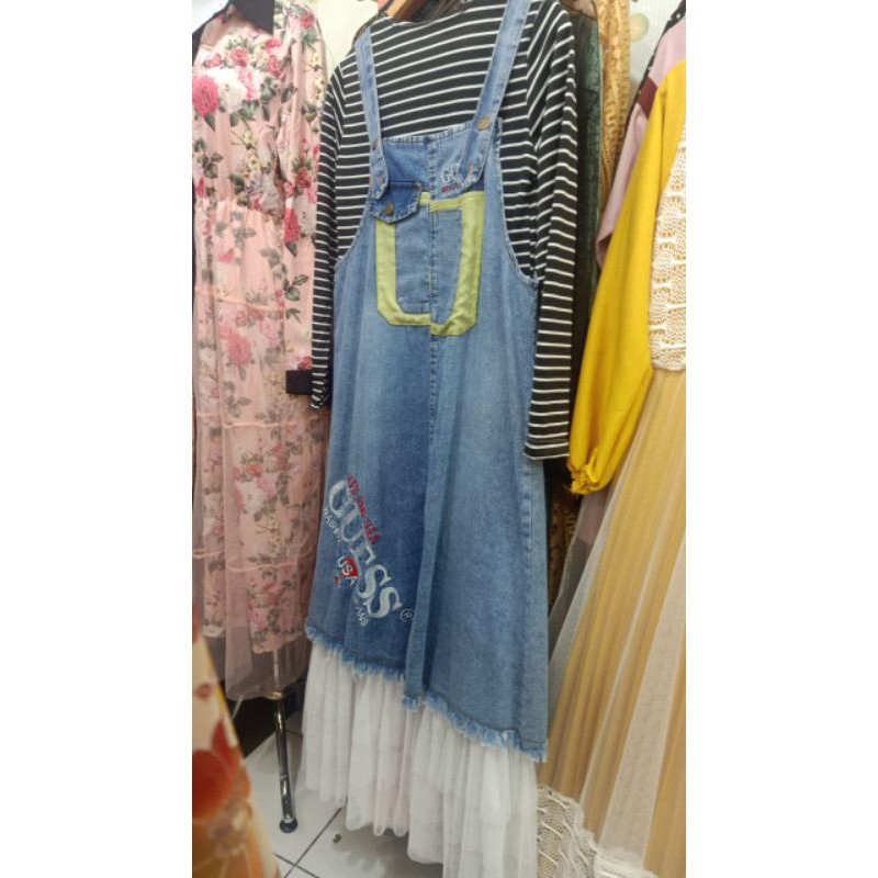 ONE SET OVERALL JEANS GUESS MIXI TUTU NNER SALUR IMPORT z