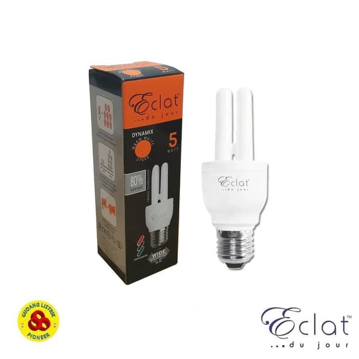 Eclat Lampu Dynamix 5W Kuning E27 Bohlam 2U 5 Watt Warm White