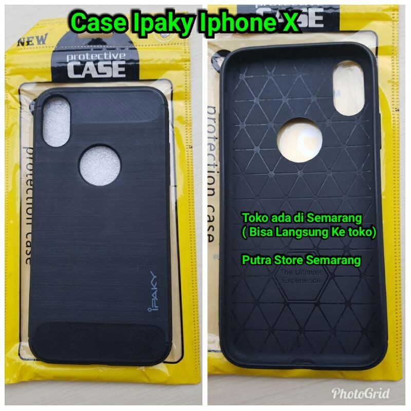 Ipaky Iohone X Carbon Casing Iphone X Pelindung Hp Iphone X Pro Hardcase