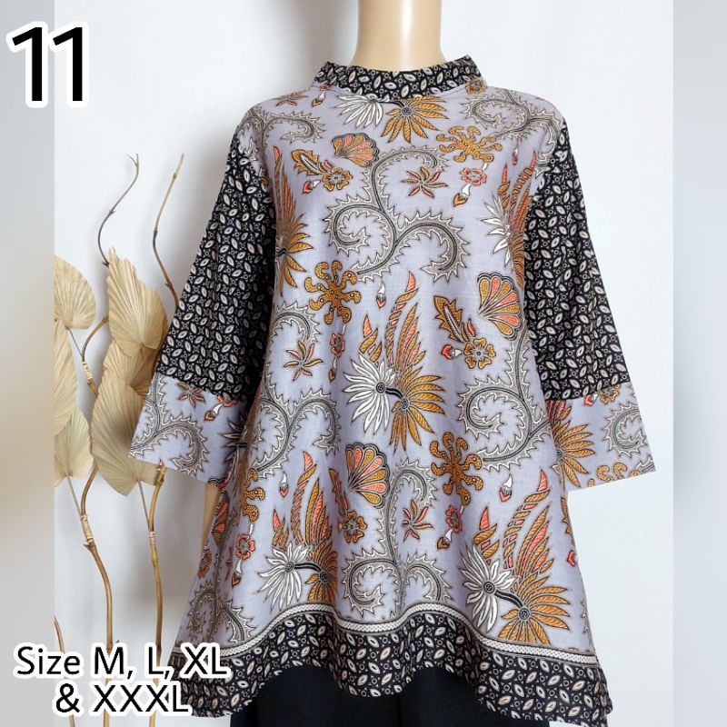 Blus Blouse Atasan Batik Wanita Kantor Kerja Jumbo Aserehe Mataram Primisima-11