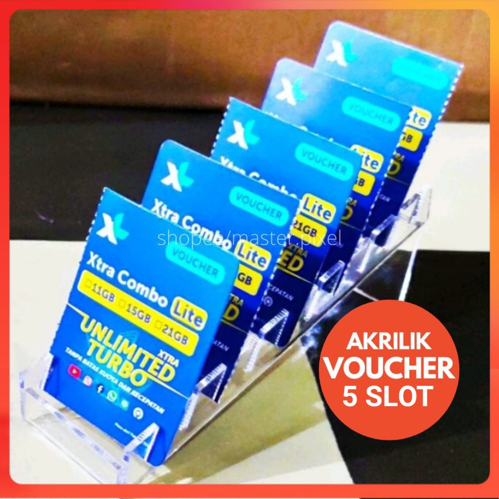 Tempat Kartu Perdana Akrilik 5 Tingkat Display Dudukan Kartu Voucher