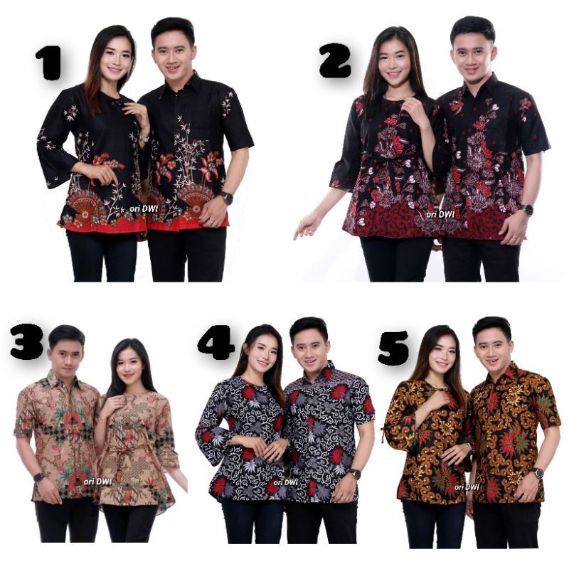 BATIK COUPLE ATASAN BATIK Maura Couple - Sania Ruffle Batik Couple BLOUSE LONCENG HEM BATIK