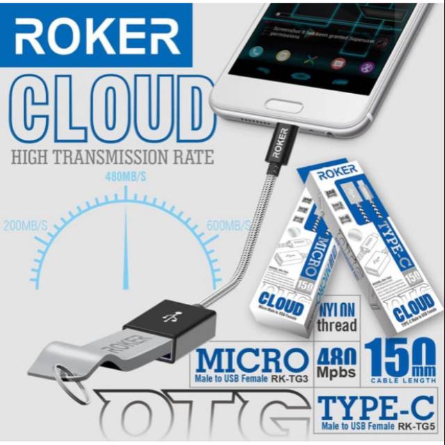 Kabel Otg Micro Usb Roker RK-TG5 - Roker Cloud High Transmission - Otg Android Roker TG5 - SC