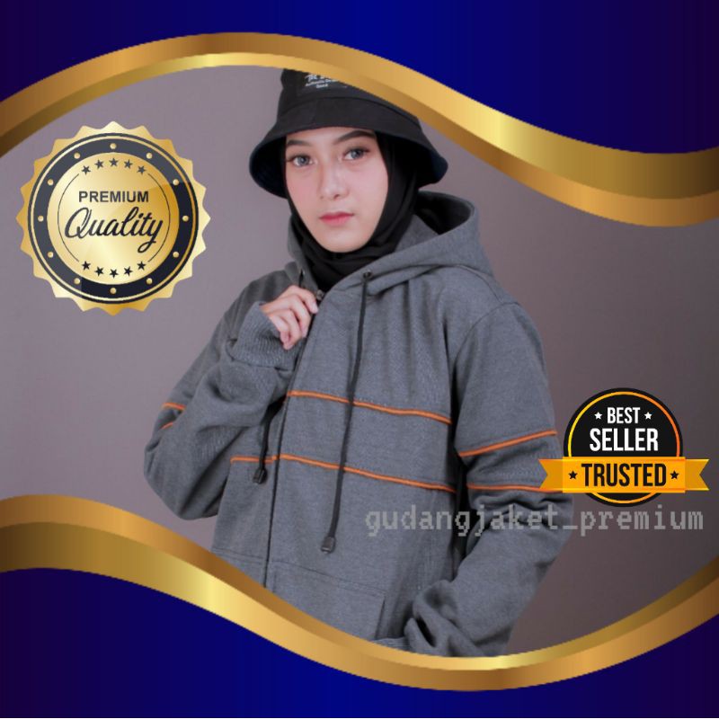 Hoodie Zipper Wanita Distro Original The Bojiel
