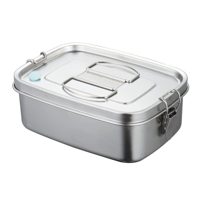 Kotak Makan Bento Lunch Box Stainless Steel Compartment - HS233 - SIlver