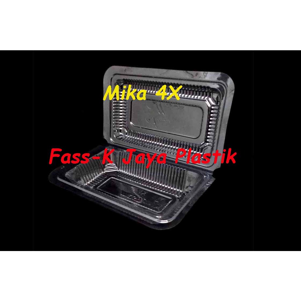 MIKA PLASTIK 4X @100pcs / box TEMPAT KUE / wadah MAKANAN NASI PUDING / cup BOLU