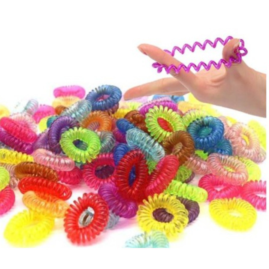 BAJ KUNCIRAN RAMBUT SPIRAL WARNA WARNI / IKAT RAMBUT SPIRAL / Kunciran Rambut Kabel Spiral Mini IR023