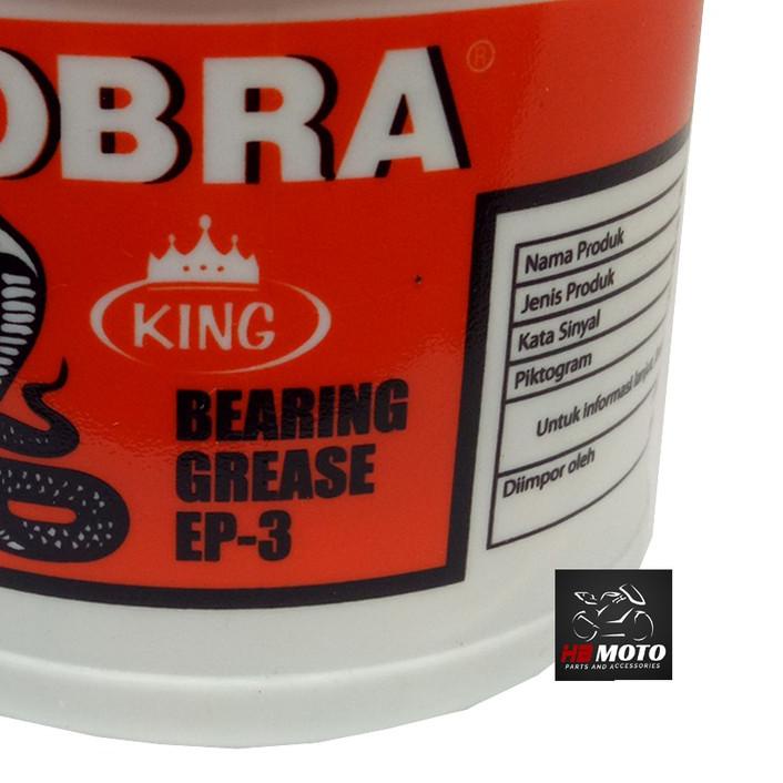 ➥ Minyak Gemuk Cobra King Bearing Grease EP-3 / MINYAK GEMUK / GEMUK PELUMAS / 500 Grams ✸