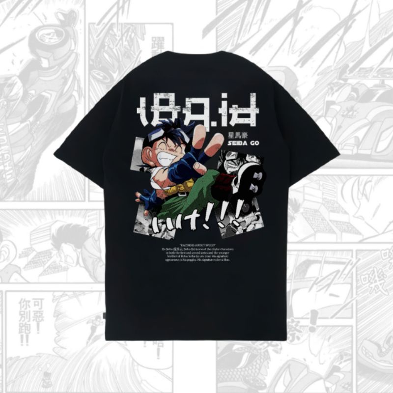 GO SEIBA BLACK T-SHIRT CHILDHOOD BAKUSOU KYOUDAI LET'S AND GO