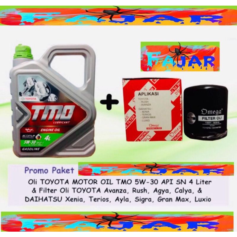 Oli mesin Toyota TMO 5W-30 4liter / sudah paket filter oli
