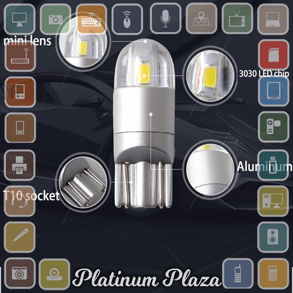 Lampu Mobil Headlight LED T10 W5W 2 SMD 3030 2 PCS - White`9GAIEZ-