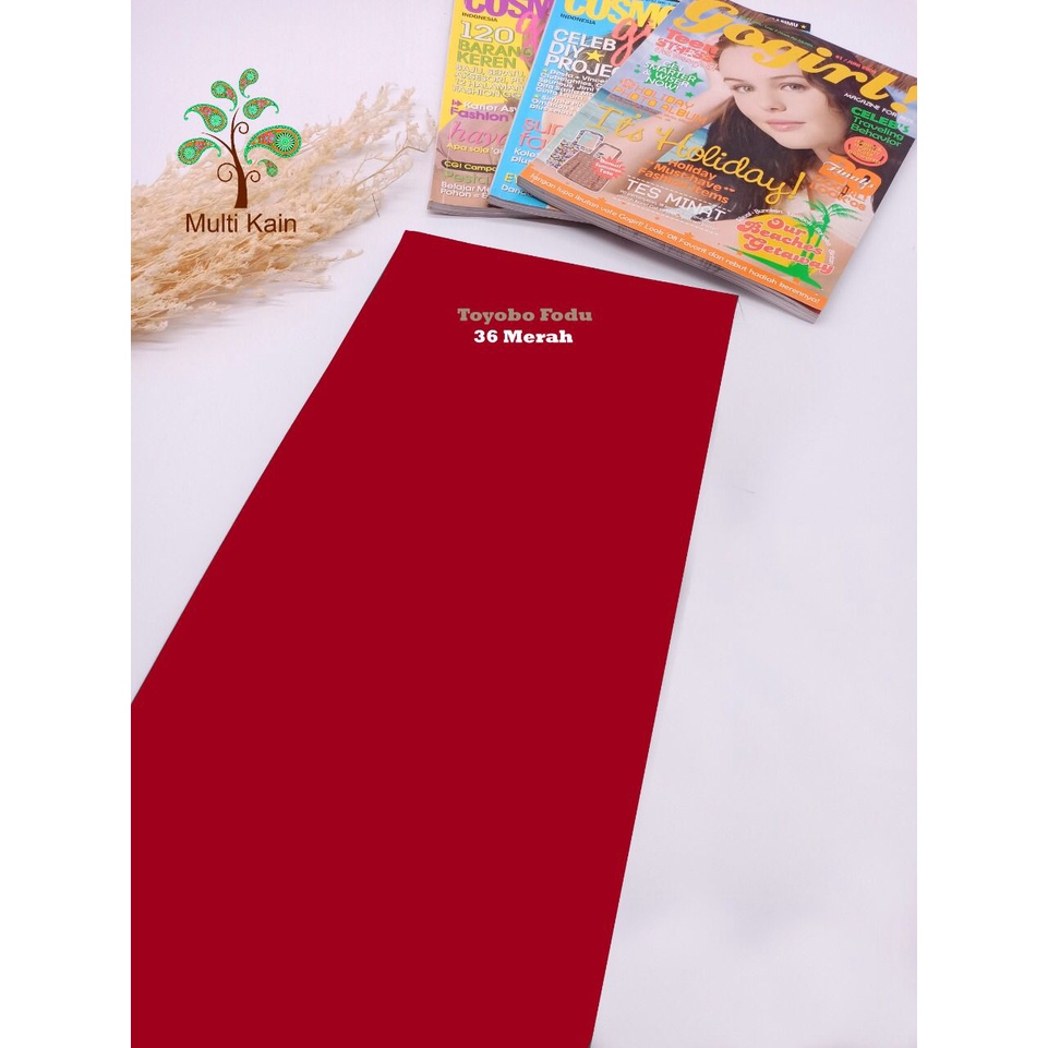 Bahan Multi kain katun cotton toyobo FODU (COPYRIGHT, TERDAFTAR) asli premium-FODU 36 merah