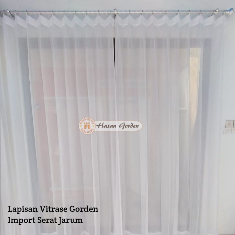 Gorden putih lapisan puring vitras tipis transparan daleman hordeng