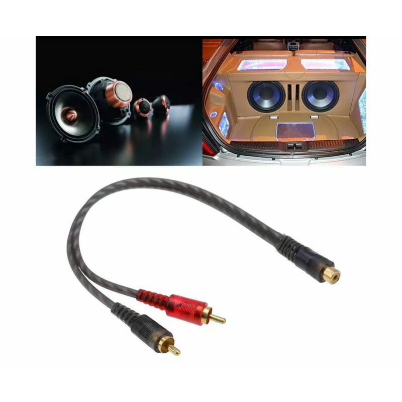audio mobil 1 rca female to 2 rca male y splitter kabel converter mono stereo 1x2 1-2 dvd amplifier