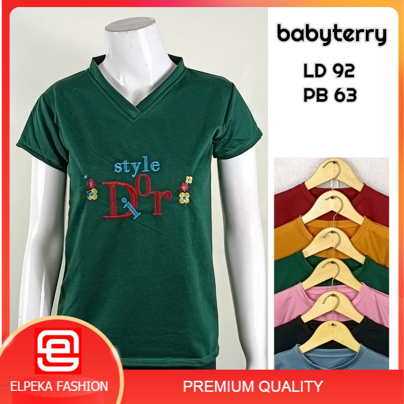 Kaos Wanita V neck Bordir LD 92 Seri 2 Murah Kaos Bordir Wanita Vneck