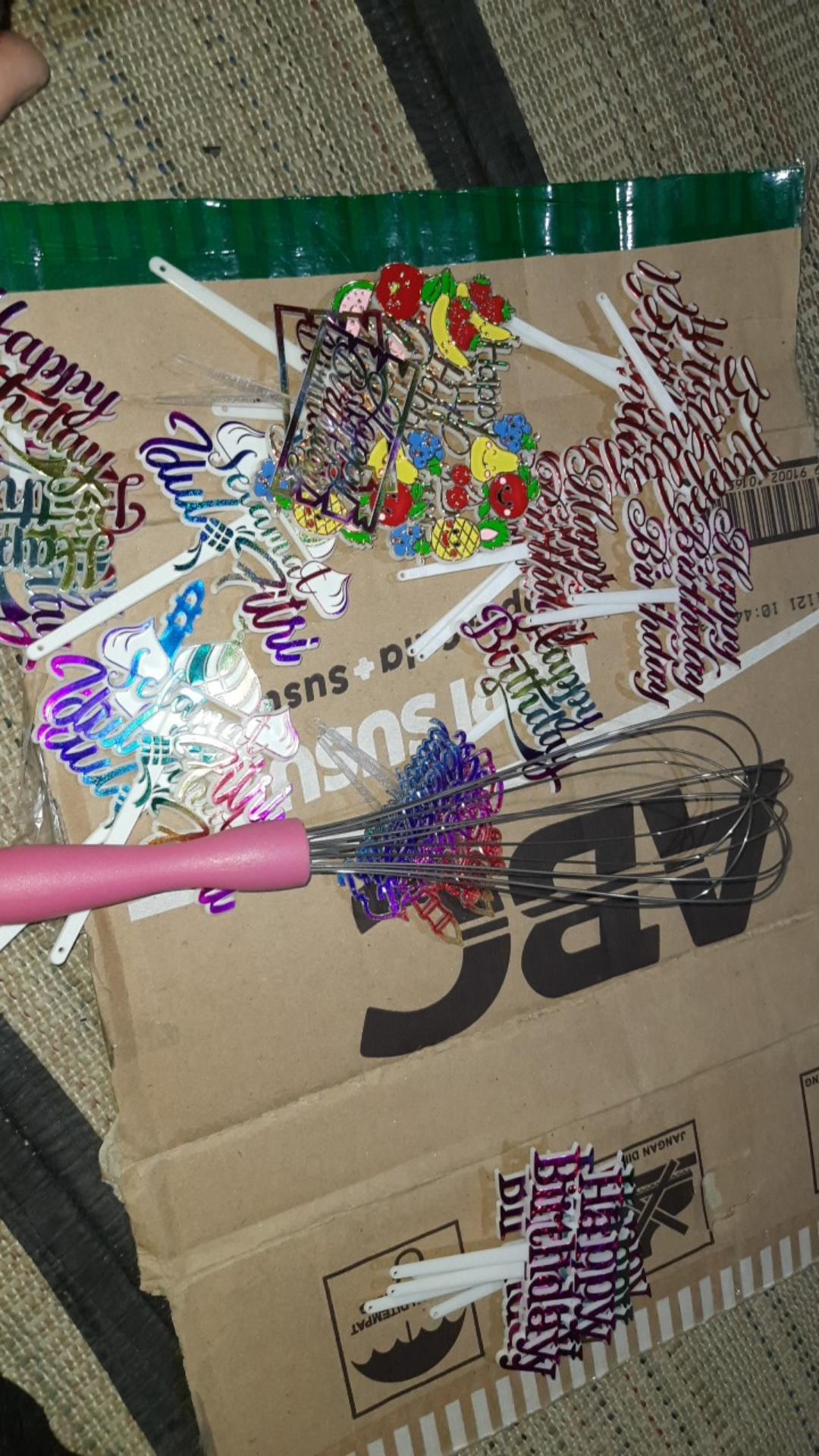 Ti-0013 Cake Topper Hiasan Kue Tulisan Happy Birthday Hbd Ungu