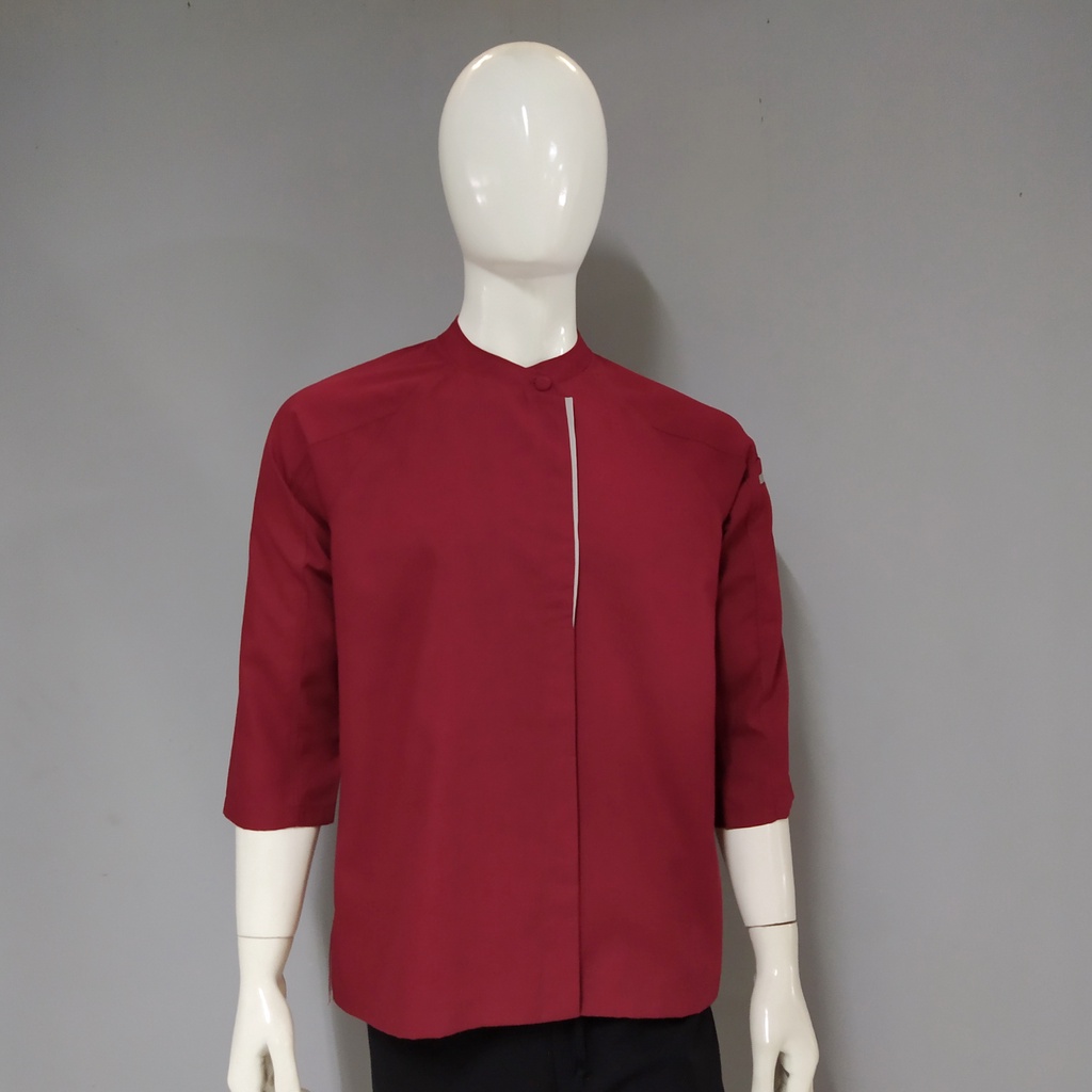 Chef Wear Baju Koki Maroon Komb S-XL