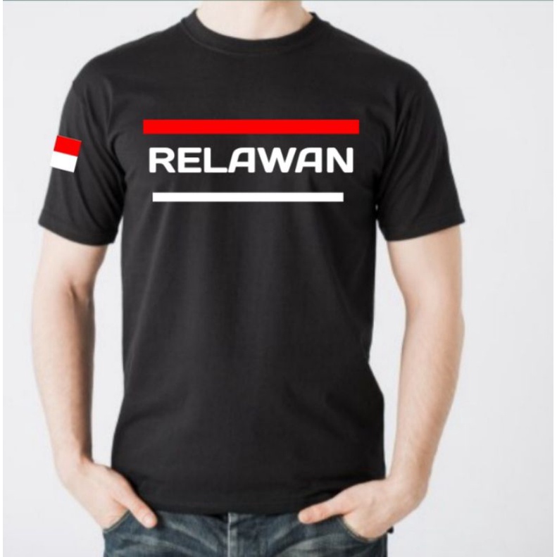 KAOS RELAWAN MERAH PUTIH/BAJU RELAWAN LENGAN PENDEK