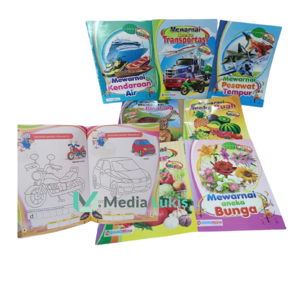 

Buku Mewarnai Anak Aneka Motif / Buku Mewarnai Karakter / Buku Gambar