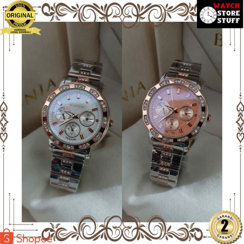 JAM TANGAN PRIA WANITA | RANTAI | KULIT | KARET | MURAH | WANITA BONIA 10427 ORIGINAL