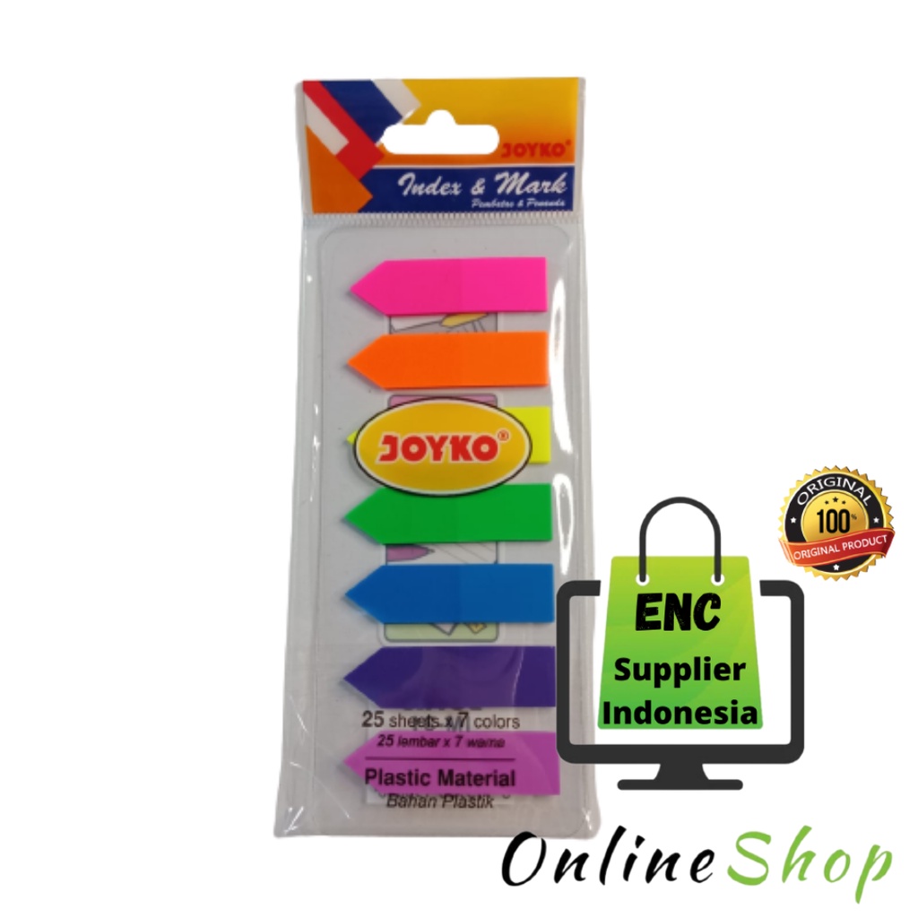 

joyko 175 buah pembatas buku index & mark IM-31 sticky note memo plastik m31 plastik im 31 per set - enc.sup