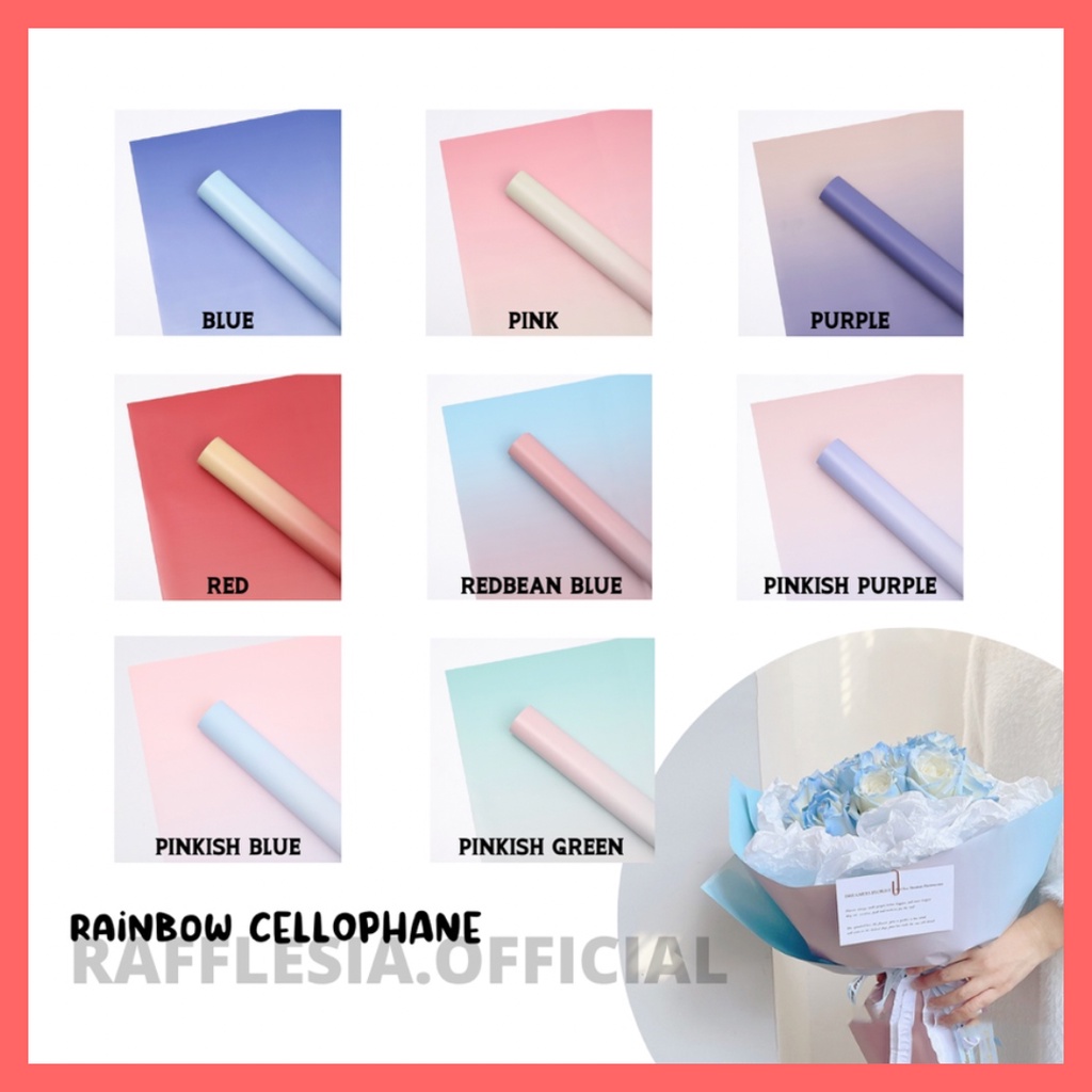 

[5 LEMBAR] FLOWER WRAPPING RAINBOW WATERPROOF CELLOPHANE KERTAS BUKET PEMBUNGKUS BUNGA