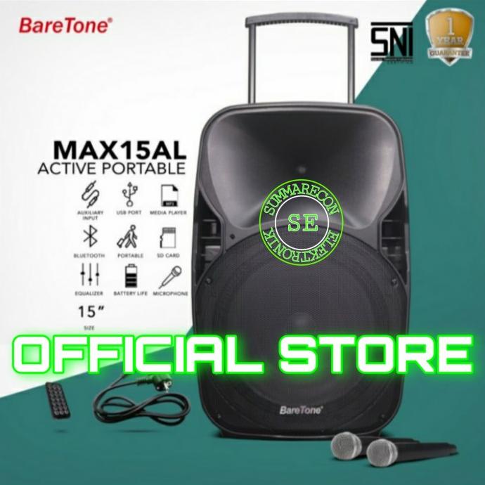 Speaker Portable Baretone 15 Inch Original Max15Al Bluetooth Jansenalnando