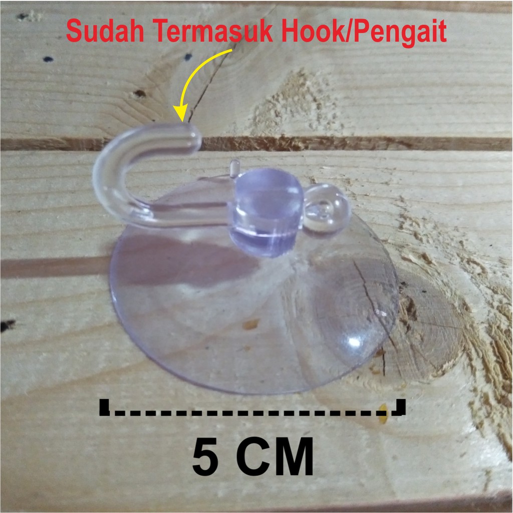 Jual Kop Kaca Besar Tempelan Karet Bening Hook Cantelan Alat